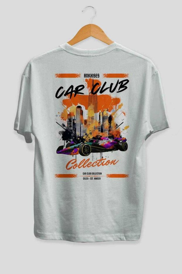 Araba Club Series 12 Back Printed White Oversize T-Shirt 100% Cotton Men Women