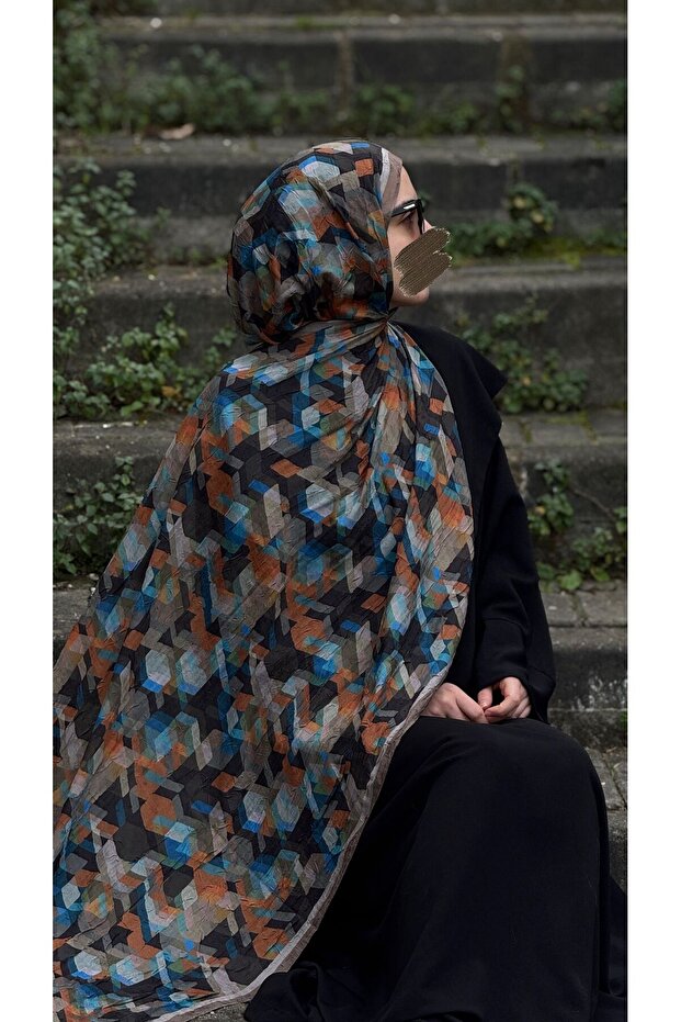 شال بامبو كراش - نمط أيقوني - أخضر مخملي - 7