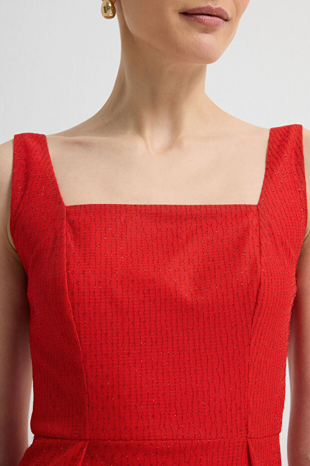 Askılı Dantel Elbise - 3