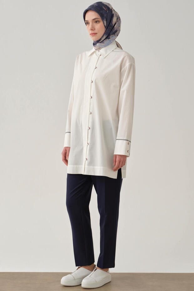 Yüksek Bel Basic Pantolon - Lacivert - 2