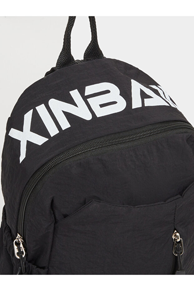 حقيبة ظهر رجالية سوداء من النايلون - 2