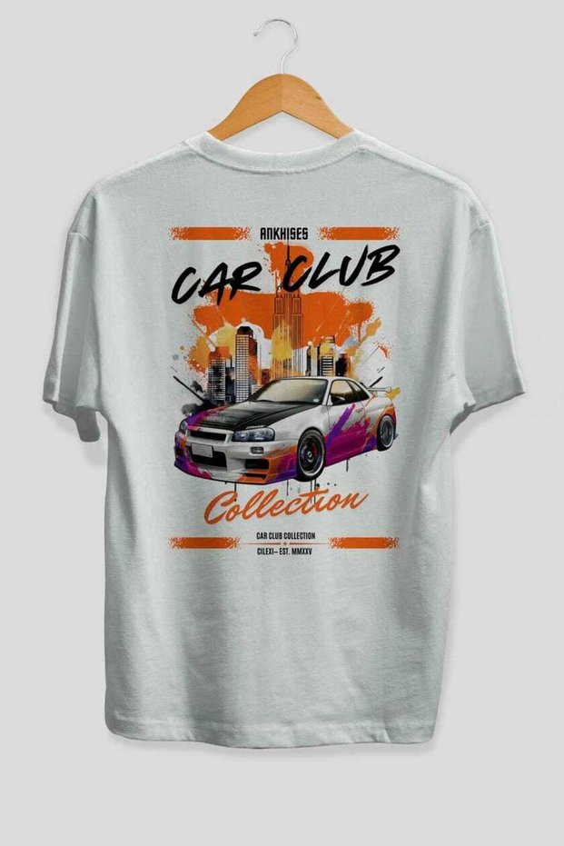 Araba Club Series 30 Back Printed White Oversize T-Shirt 100% Cotton Men Women