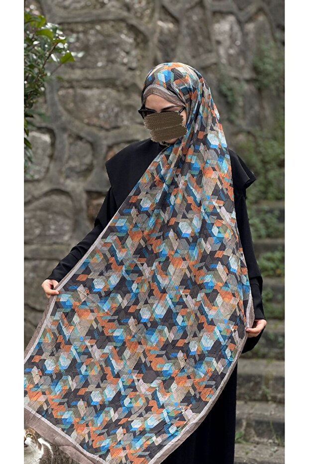 شال بامبو كراش - نمط أيقوني - أخضر مخملي - 8