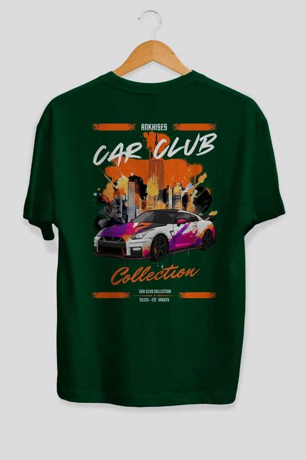 Araba Club Series 32 Back Printed Green Oversize T-Shirt 100% Cotton Men's Women's