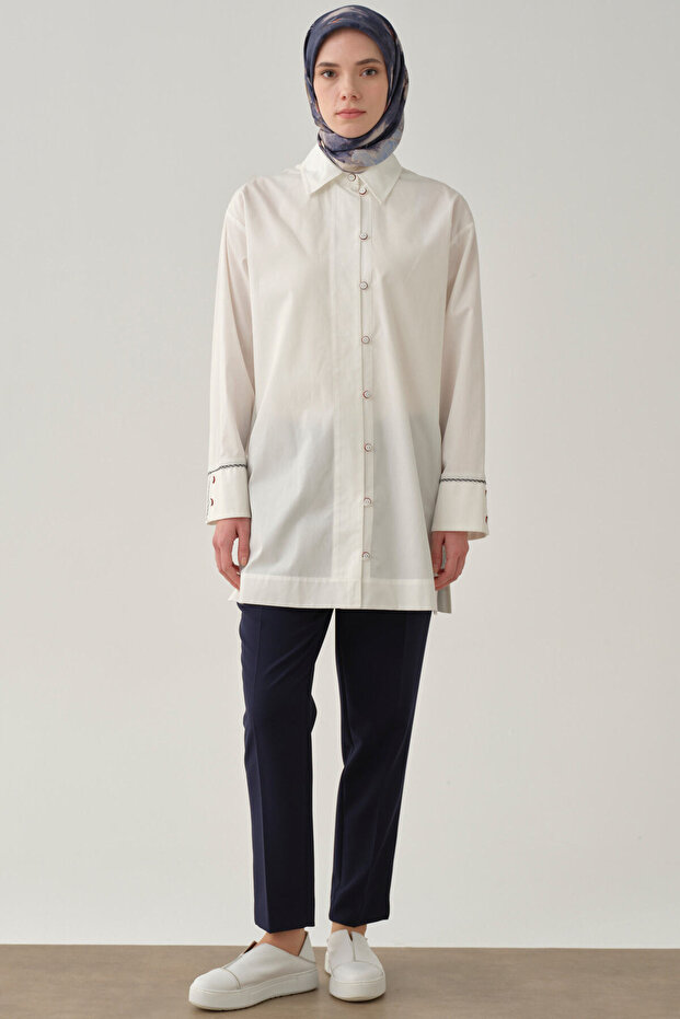 Yüksek Bel Basic Pantolon - Lacivert - 1