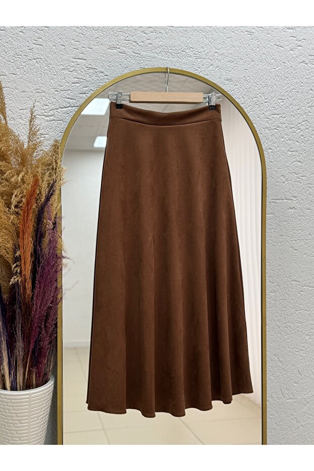 Gönül Suede Skirt Mt.001-Bn4272 Tan