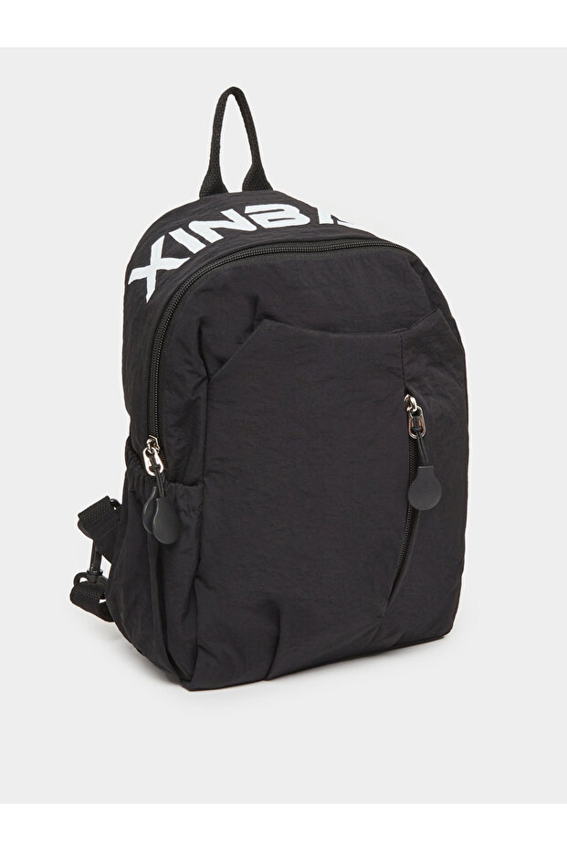 حقيبة ظهر رجالية سوداء من النايلون - 1