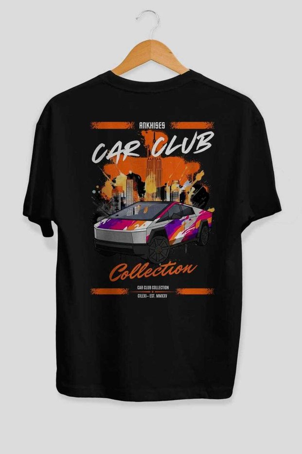 Araba Club Series 36 Back Printed Black Oversize T-Shirt 100% Cotton Men's Women's