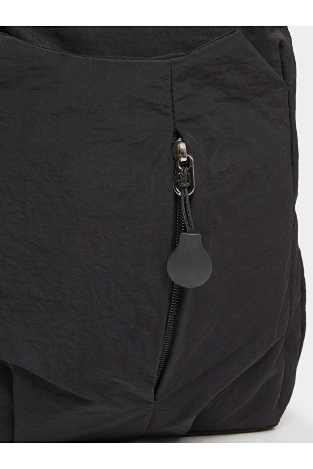 حقيبة ظهر رجالية سوداء من النايلون - 3