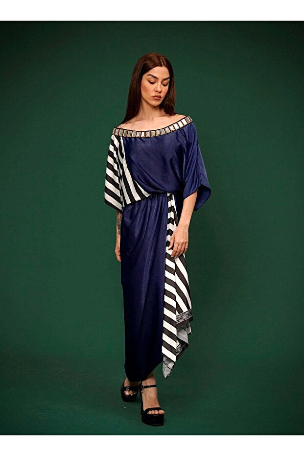 Stria pleat blu