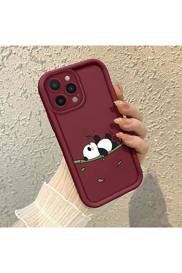 حافظة هاتف من مادة السيليكون المقاومة للصدمات بنمط الباندا متوافقة مع هاتف آيفون 14 برو ماكس - 2