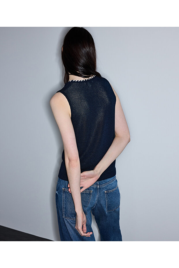 Kontrast biyeli triko - 6