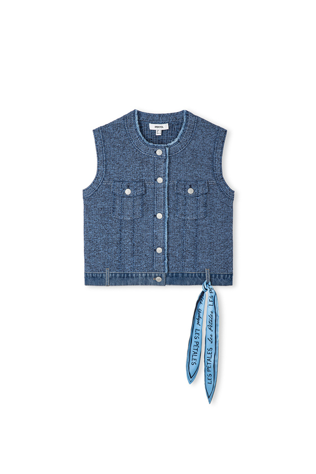 Denim mix triko yelek - 3