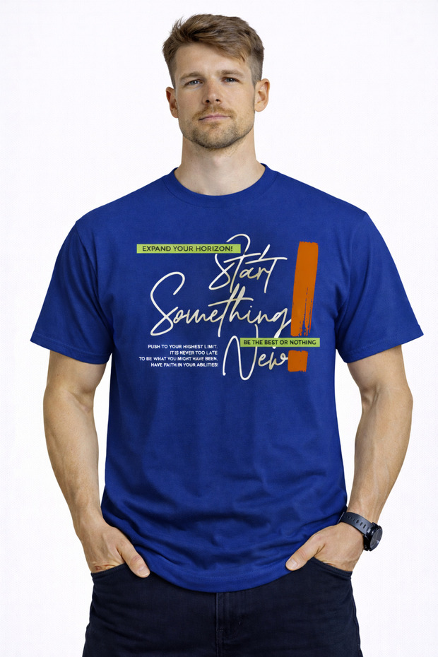 Start New Detailed Basic Men's T-Shirt