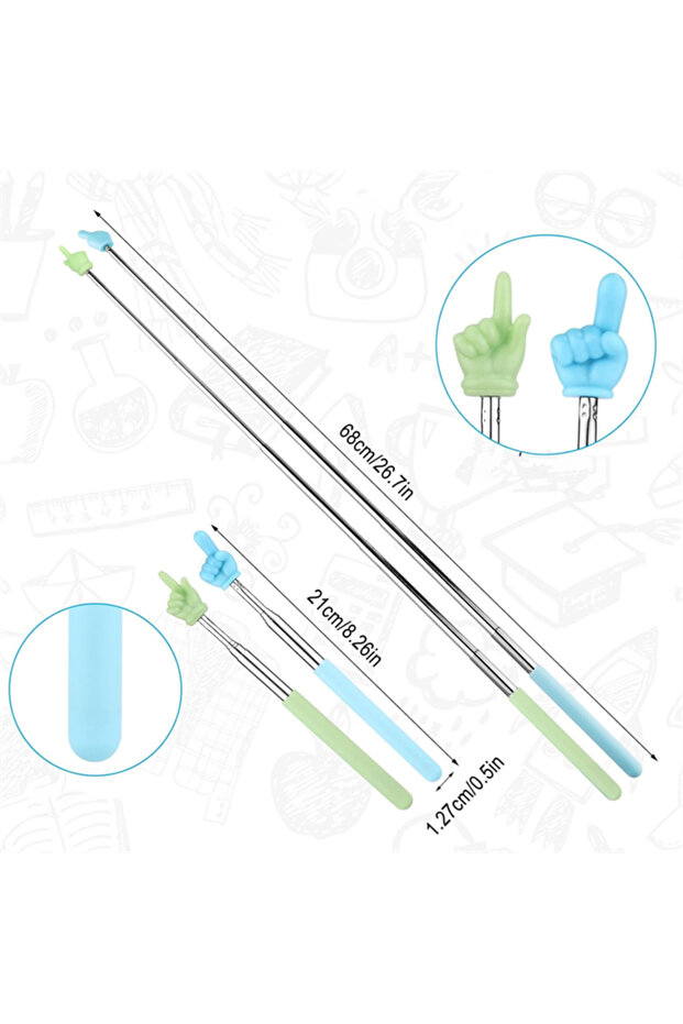 قلم عرض تقديمي تلسكوبي مع مؤشر إصبع طراز Sn-29159 - 4