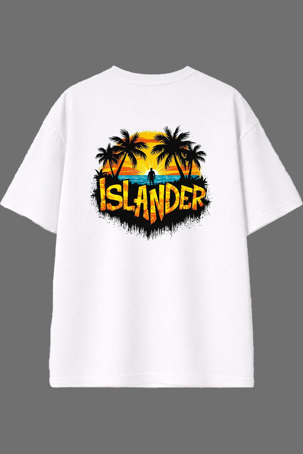 There Is Life Design White Oversize T-Shirt with Back Print
