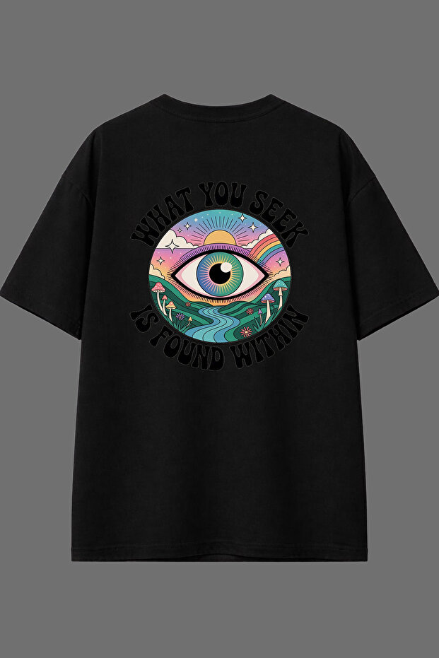 What You Design Back Printed Black Oversize T-Shirt