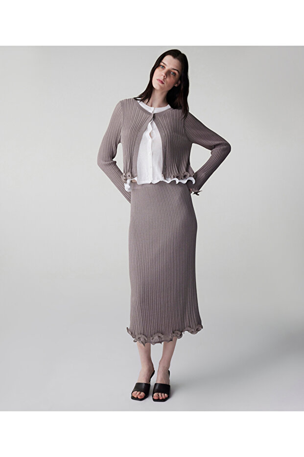 Çift parça görünüm triko hırka - 2