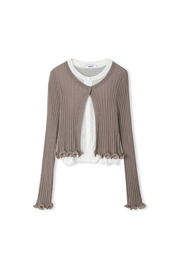 Çift parça görünüm triko hırka - 3