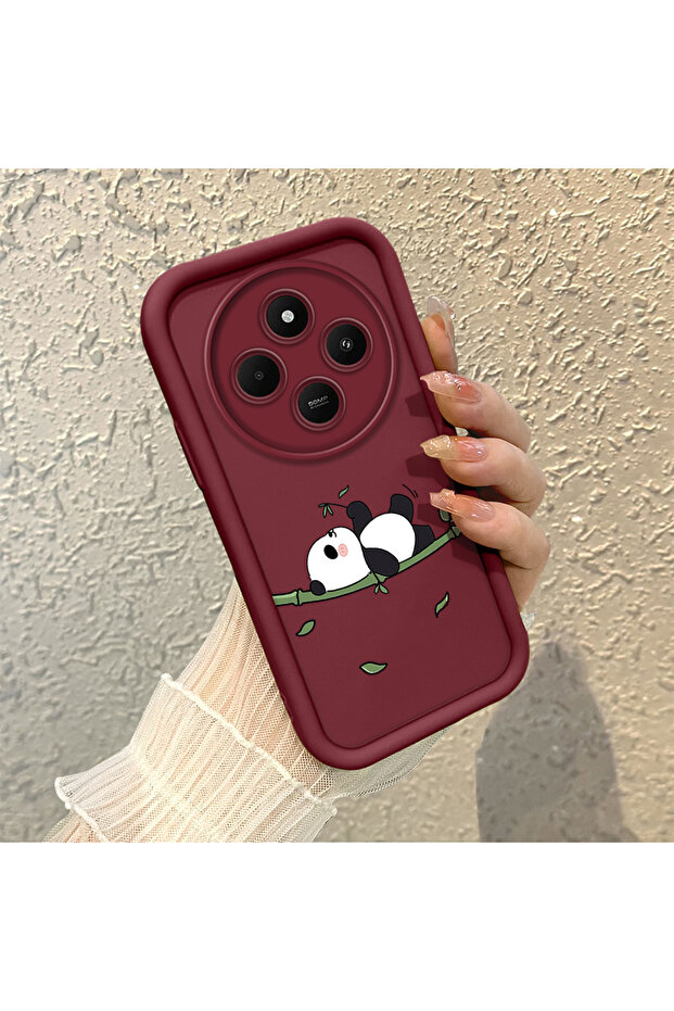 حافظة هاتف من مادة السيليكون مقاومة للصدمات بنمط الباندا متوافقة مع ريدمي 14C - 2