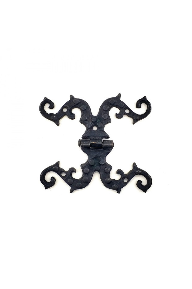 Antique Style Decorative Brass Ornate Hinge - 100X90 Mm, Oxide