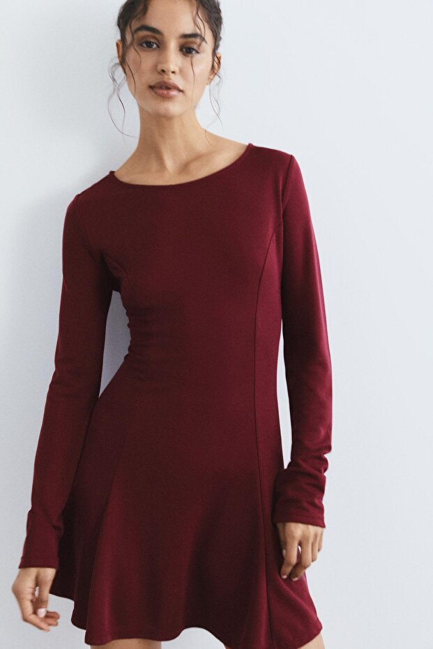 Akıcı etek ucu kısa elbise - 2