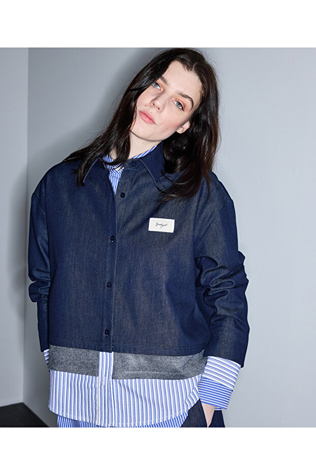 Kontrast katmanlı sweatshirt - 1