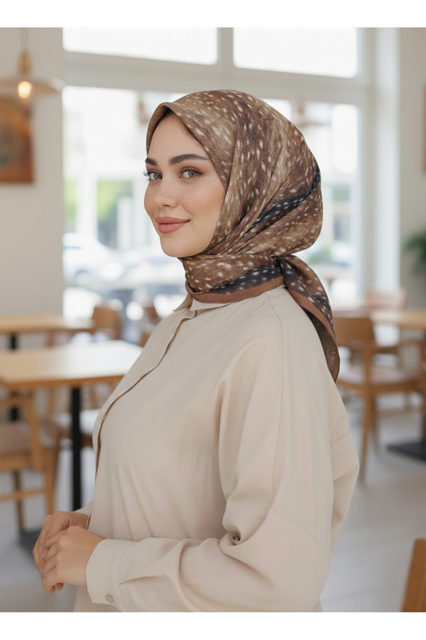 Ceylan Desen Soft Keten Eşarp - 2