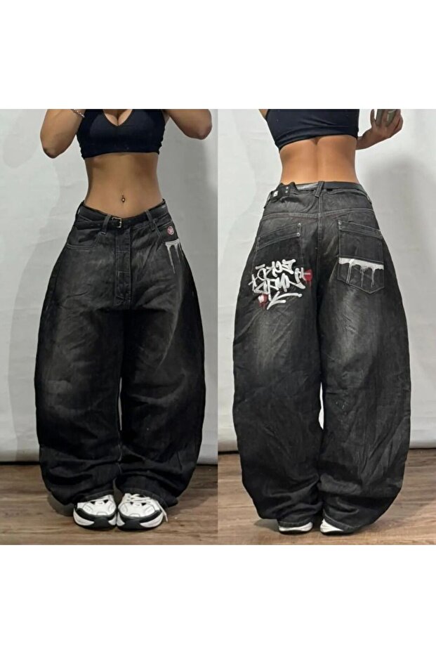 Hip-Hop Graffiti Washed Baggy Pants