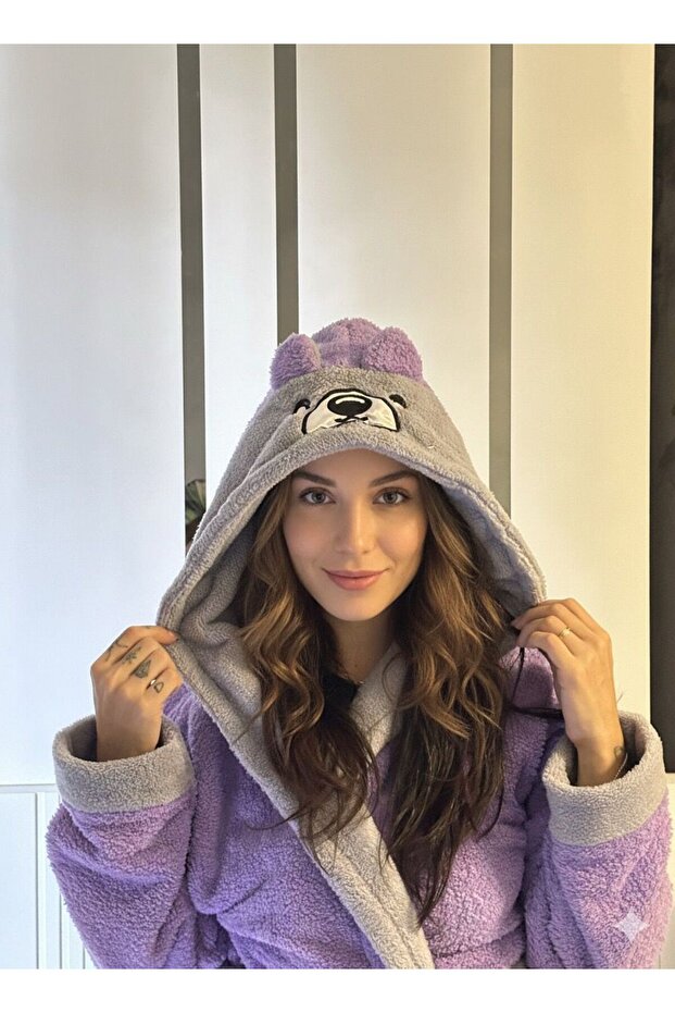WELSOFT Hooded Panda Pattern Bathrobe