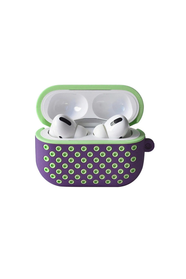 حافظة Airpods Pro 2 (الجيل الثاني) الرياضية المثقبة - أخضر أرجواني