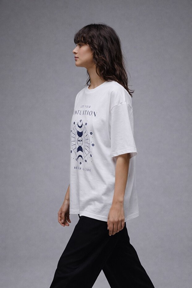 Oversize Baskılı Unisex Tshirt - 3