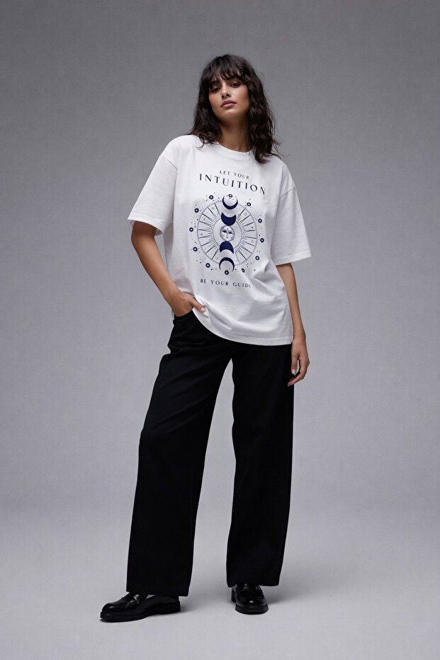 Oversize Baskılı Unisex Tshirt - 1