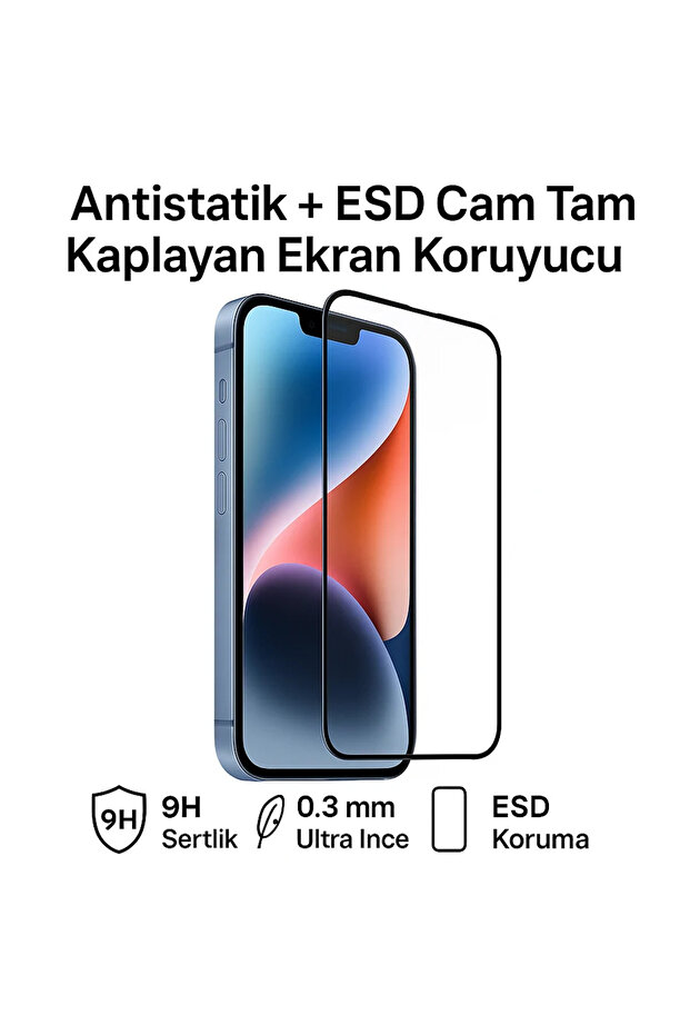 واقي شاشة زجاجي مضاد للكهرباء الساكنة يغطي الشاشة بالكامل - 2