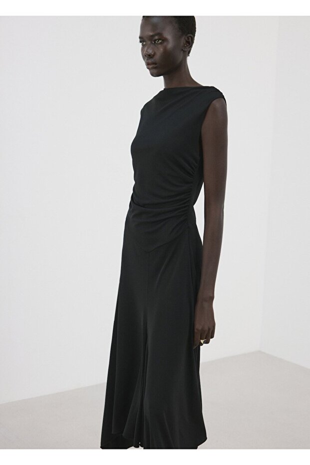 Asimetrik evaze elbise - 1