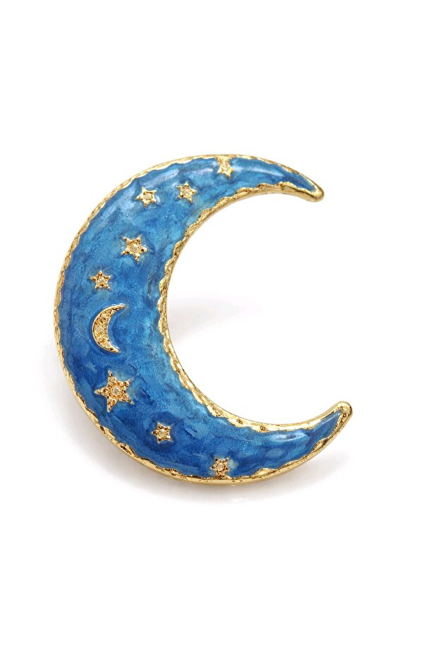 Mavi Gece Ay Broş - 3