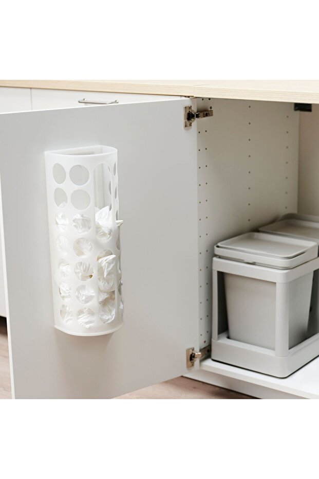 Plastic Bag Container, White - 1