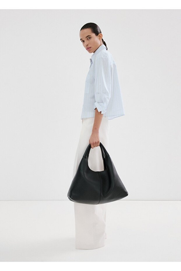 Çizgili pamuklu gömlek - 2