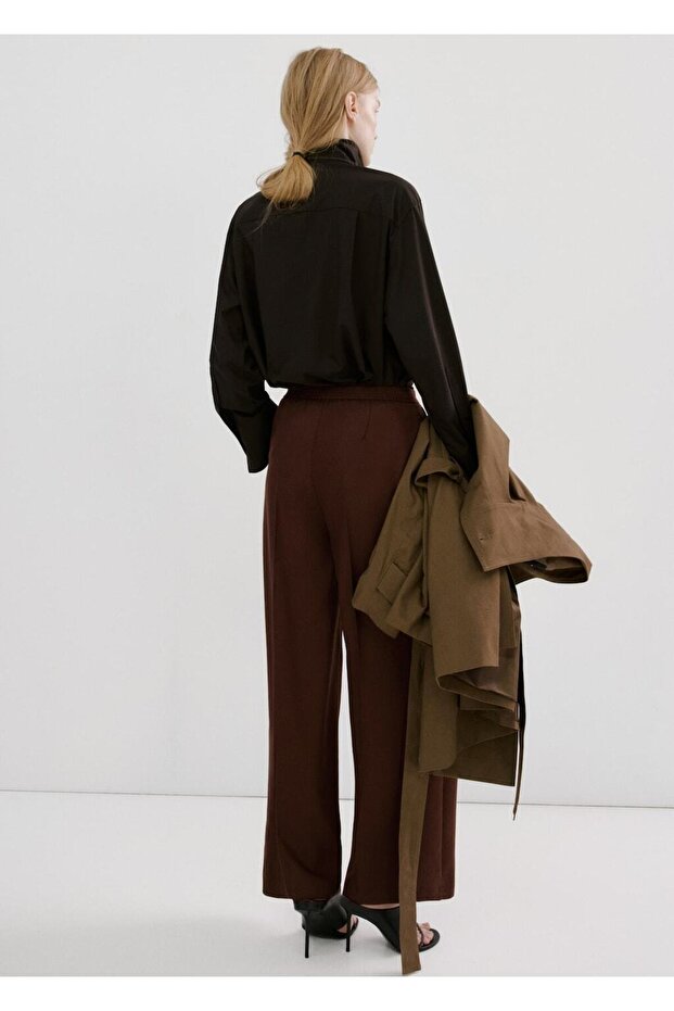 High-waisted lyocell pants - 4