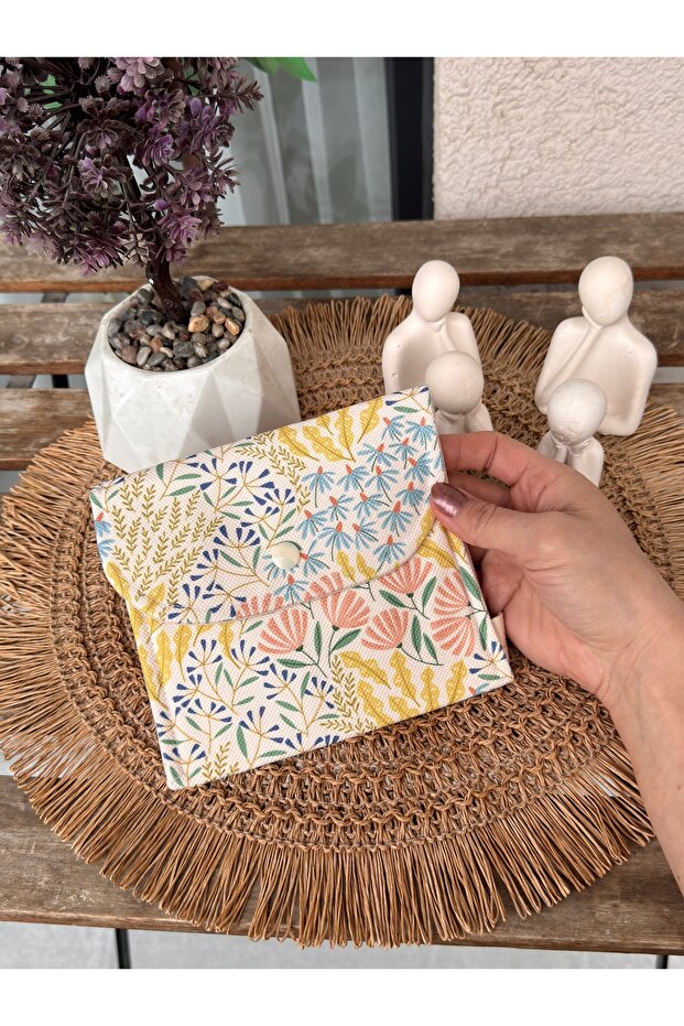 Handmade Custom Patterned Printed Fabric, Multi-Purpose Wallet with Snap Closure - 2