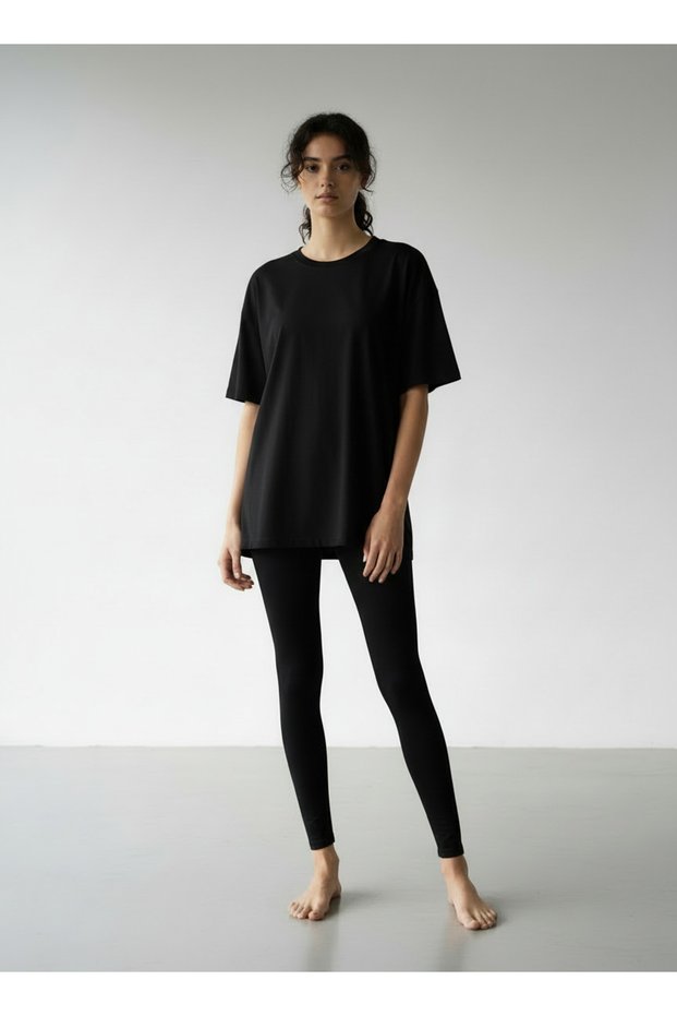 Recovery Shiny Women's Leggings 1 Pc and 100% Oversize Women's T-Shirt 1 Pc