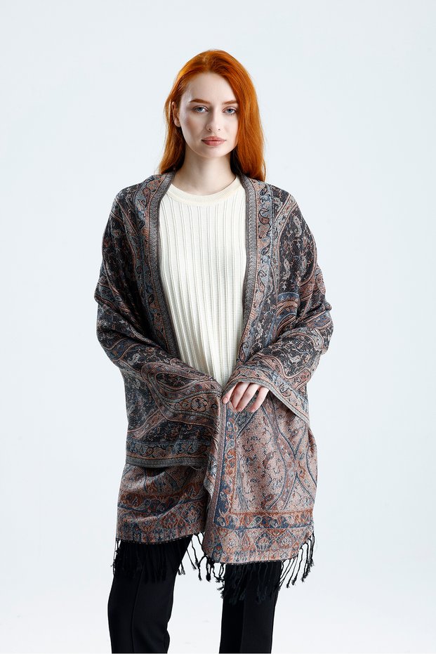 Cashmere Collection Shoulder Shawl - Double-Sided Woven Cashmere Shoulder Shawl