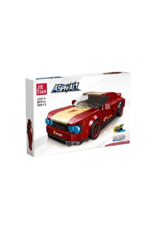 Construction set Red car with pullback mechanism 247 elements - 1