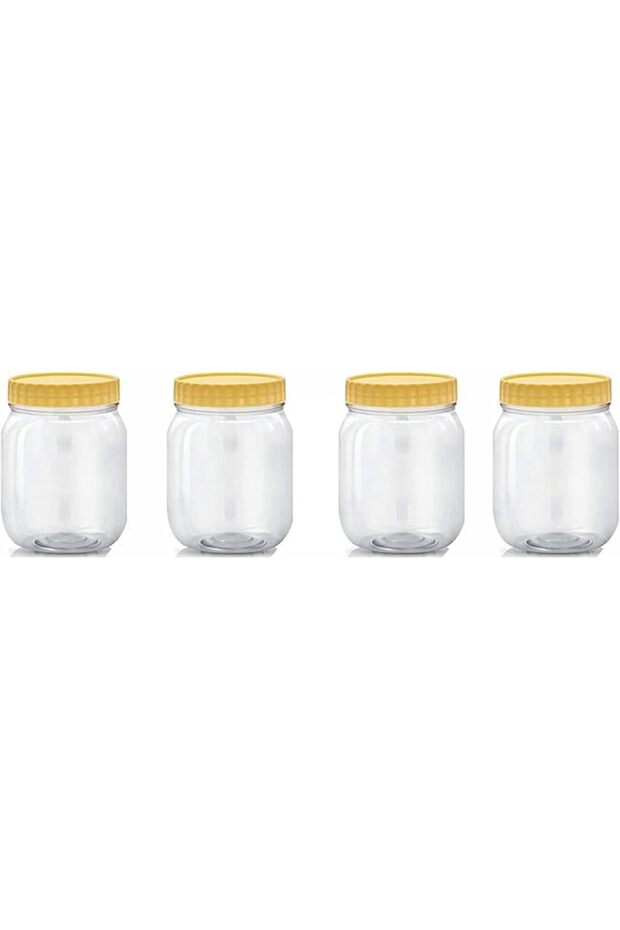PET Clear Plastic Square Storage Containers Countertop Jars (1.5L, 4s)