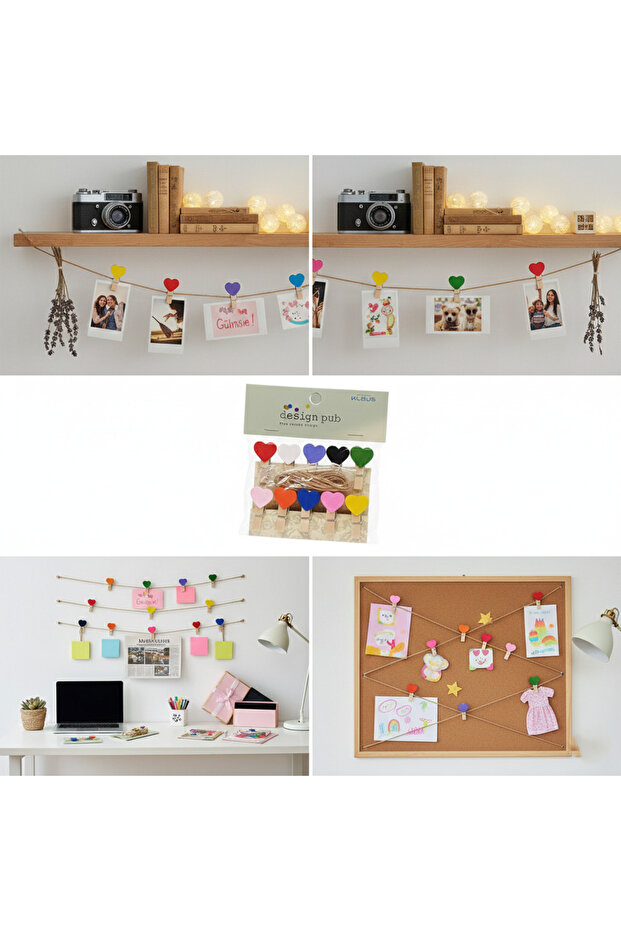 حامل ملاحظات على شكل قلب مع حبل - 2