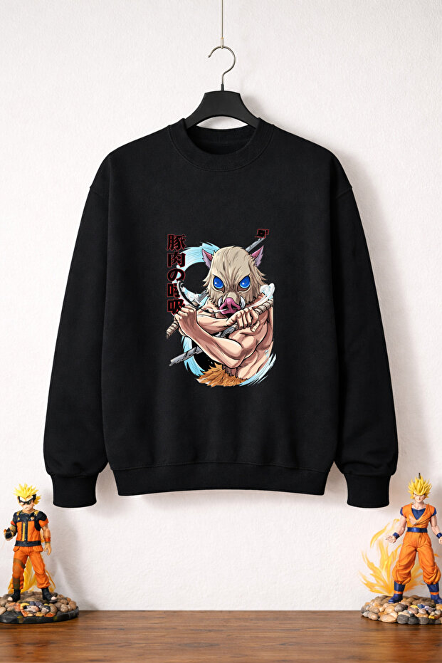 Demon Slayer Inosuke Sweatshirt (3 Threads 100% Cotton)