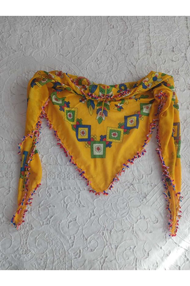 Cimcime Tig Oyasi Fular Sari Tokat Yazmasi