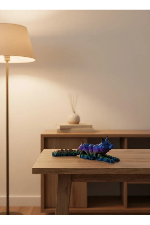Rainbow Movable Wolf Table Decor with Flexible Joint Structure - 1