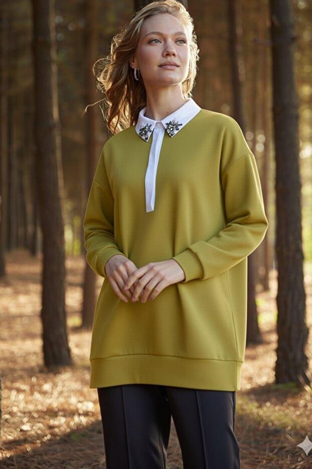 RENKLİ TAŞ İŞLEMELİ TUNİK - 1