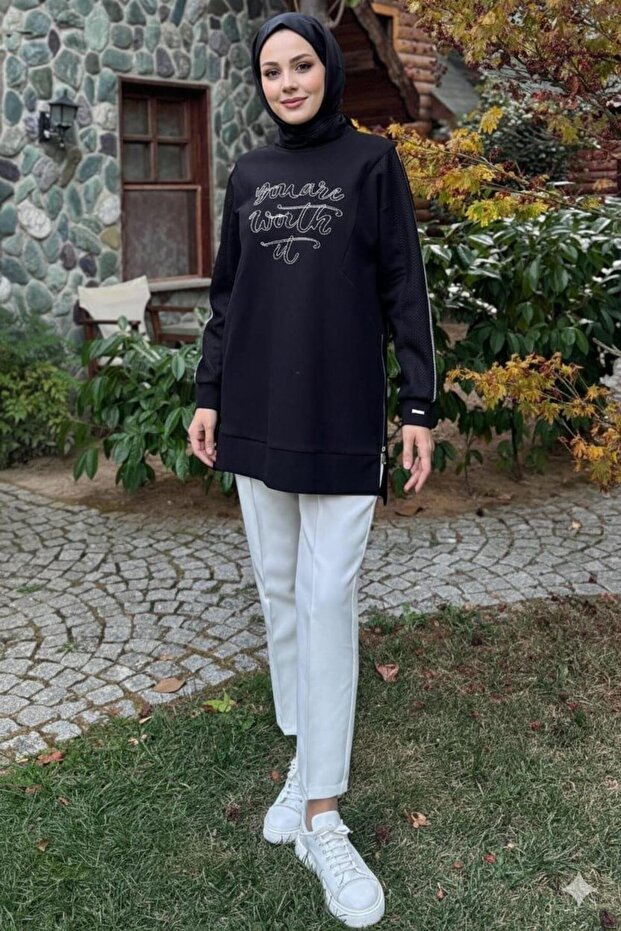 ZİNCİR NAKIŞLI KUPLU TUNİK - 1